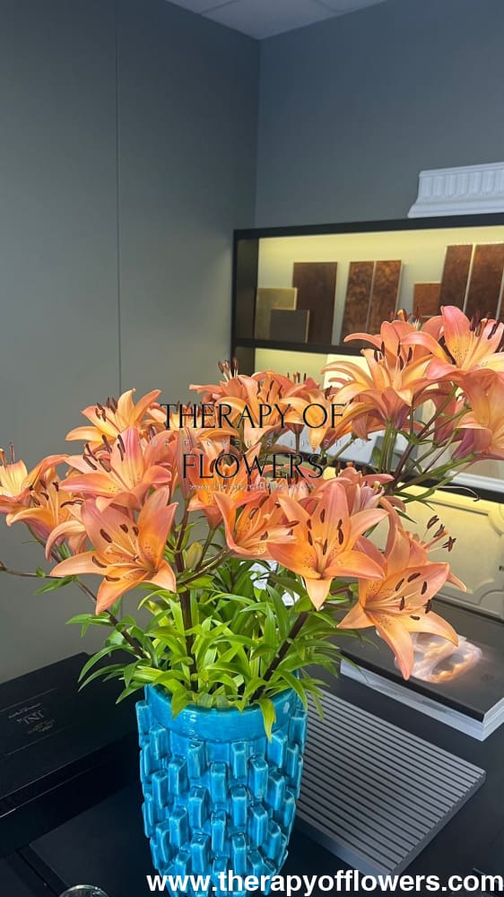 Lilium longiflorum asiatic Royal Sunset (LA) therapyofflowers.com