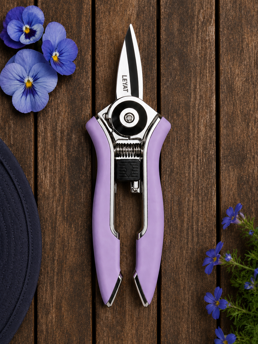 Garden Snips Leyat Happy Line Lilac | Stainless Steel Flower Pruning Snips Leyat