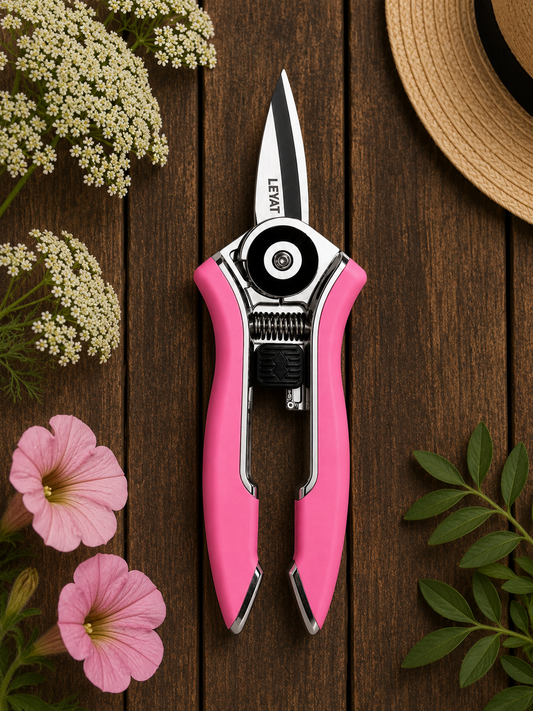 Garden Snips Leyat Happy Line Pink | Stainless Steel Flower Pruning Snips Leyat