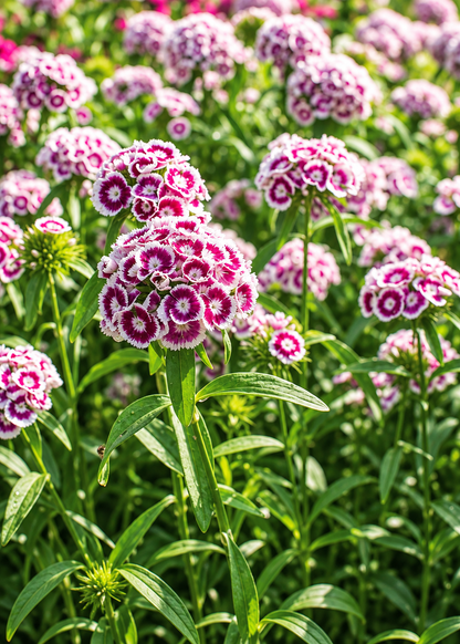 Dianthus barbatus Sweet™ Purple White Bicolor  F1 | Sweet William | Pelleted therapyofflowers.com