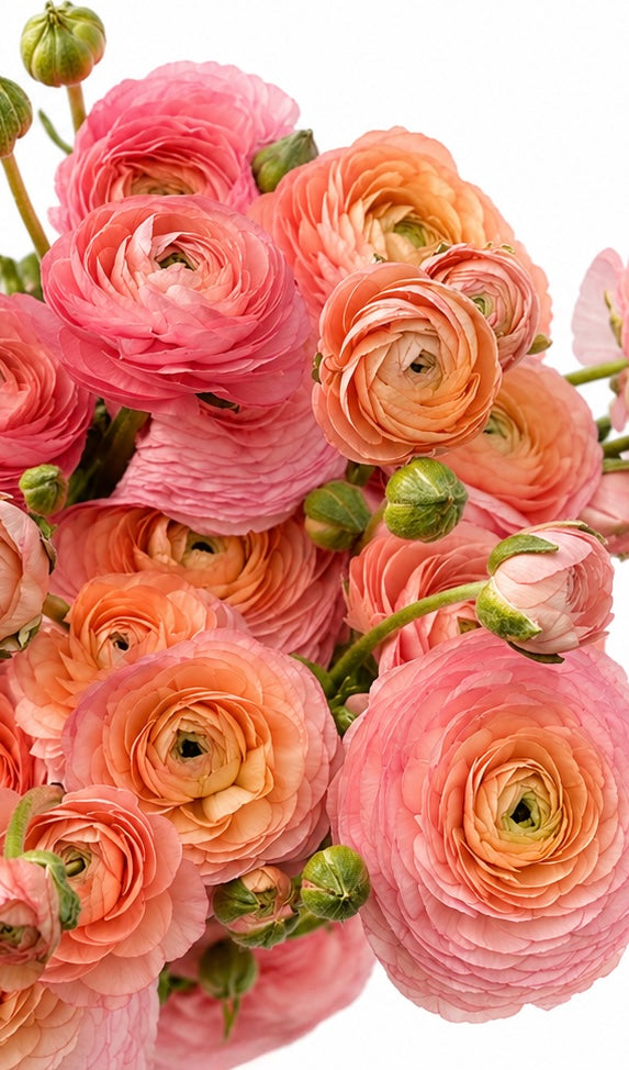 Ranunculus Elegance® SALMONE | Italian Ranunculus | Corm size: 4/5 therapyofflowers.com