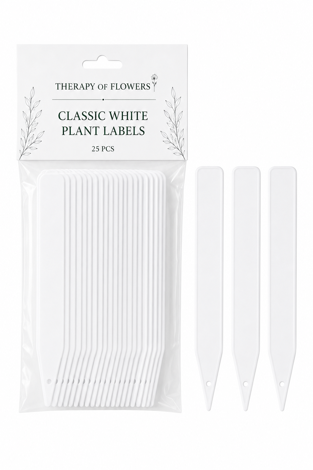 Classic White Plant Labels | 25 pcs therapyofflowers.com