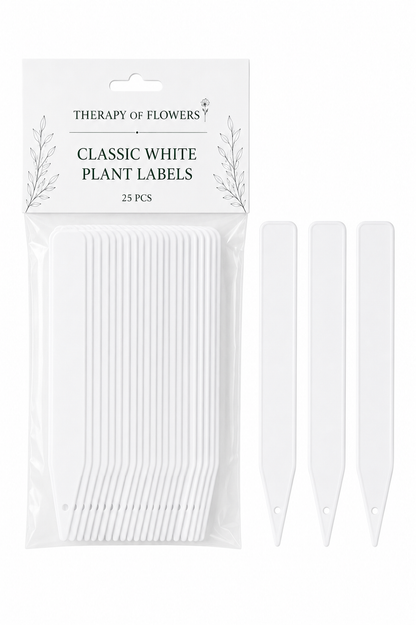 Classic White Plant Labels | 25 pcs therapyofflowers.com