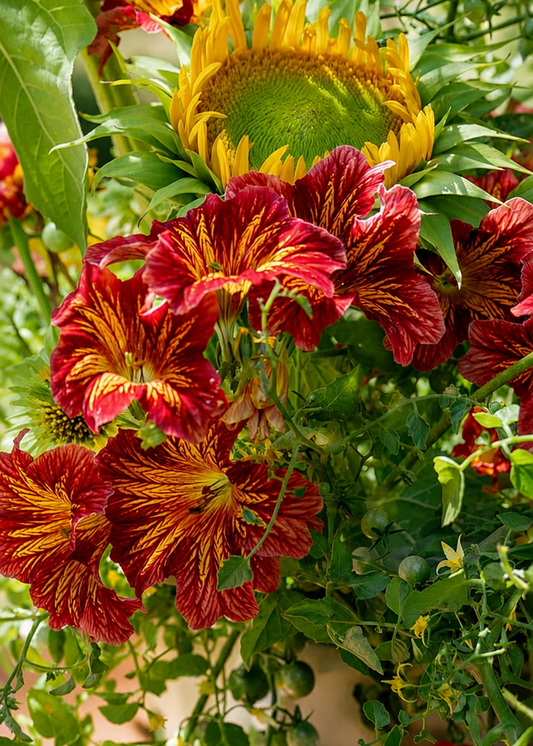 Salpiglossis sinuata Royale Red Bicolor F1 | Velvet Trumpet Flower | Pelleted therapyofflowers.com