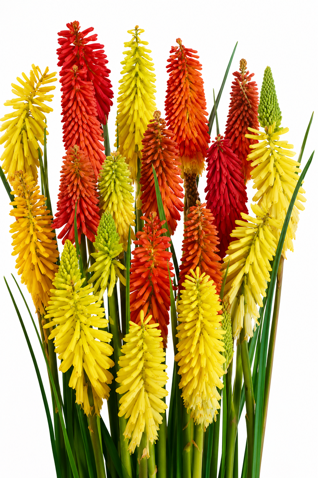 Kniphofia uvaria Flamenco | Red Hot Poker therapyofflowers.com