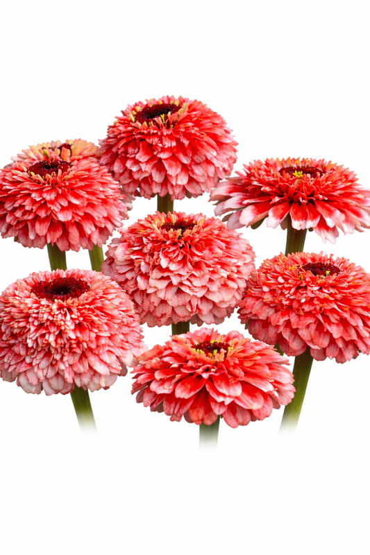 Zinnia elegans Zinderella Fizz | Scabiosa-Flowered Zinnia therapyofflowers.com
