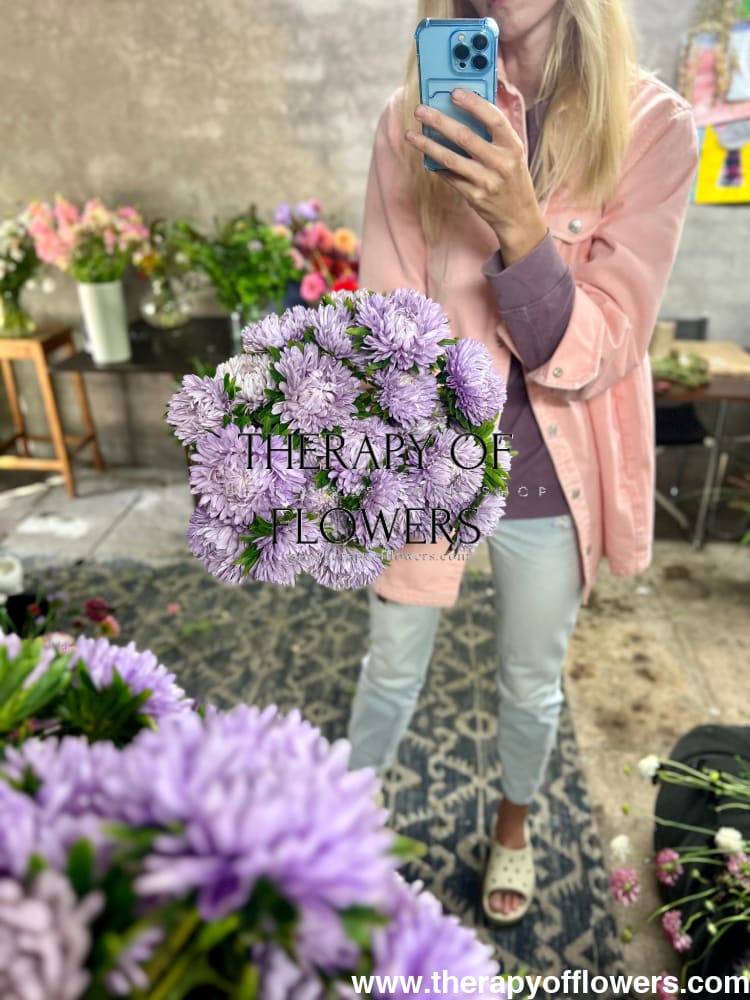 China Aster Chrisantella Lilac Mist | Callistephus chinensis - 30 seeds / 60-80 cm / Lilac Shades - Seeds