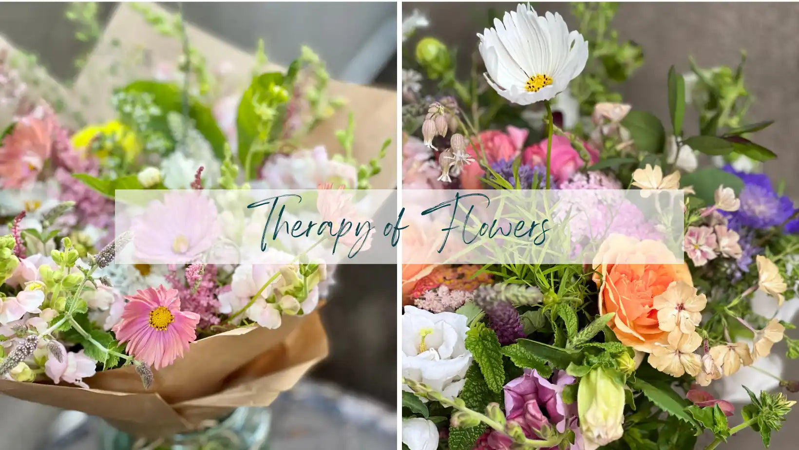 Colorful floral arrangements.