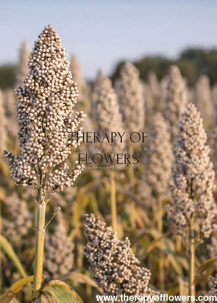 Sorghum nigricans Milaan White | Great Millet therapyofflowers.com